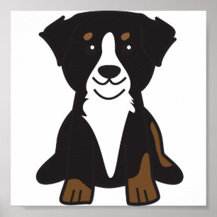 Pôster Desenhos animados do cão de montanha de Bernese