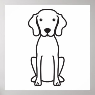 Pôster Desenhos animados do cão de Vizsla