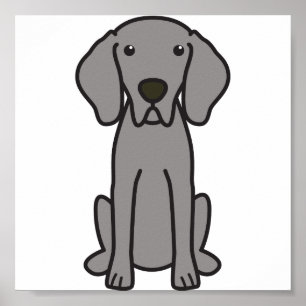 Pôster Desenhos animados do cão de Weimaraner