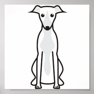 Pôster Desenhos animados do cão de Whippet
