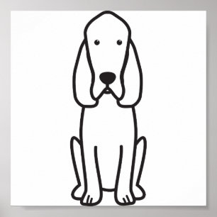 Pôster Desenhos animados do cão do Bloodhound