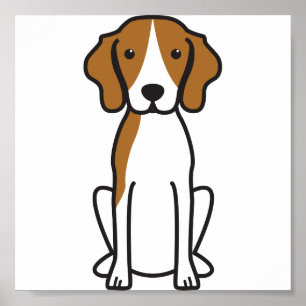 Pôster Desenhos animados do cão do Coonhound do