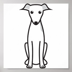Pôster Desenhos animados do cão do galgo italiano