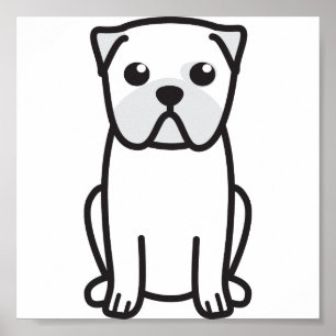 Poster Desenhos animados do cão do Pug