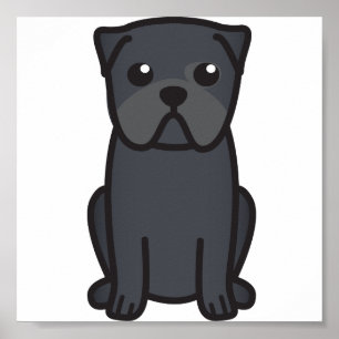 Pôster Desenhos animados do cão do Pug