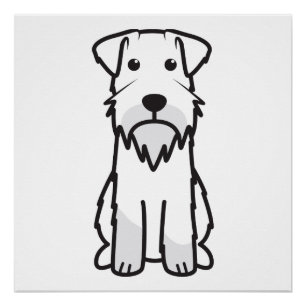 Pôster Desenhos animados do cão do Schnauzer diminuto