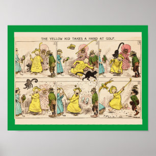 Pôster Desenhos animados do golfe 1897