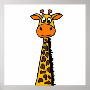 Poster Desenhos animados engraçados do girafa
