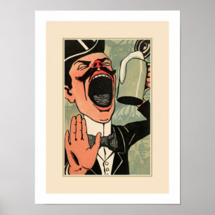 Pôster Desenhos animados grandes engraçados do bebendo d