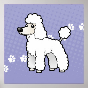 Poster Desenhos animados padrão/caniche da