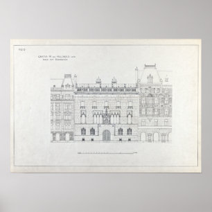 Poster Desenhos arquitetônicos antigos da Hallwyl House