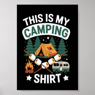 Poster Desenhos de Ventoinha Vintage Acampamento Fogueira