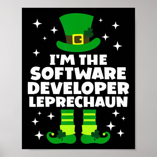 Poster Desenvolvedor de Software Irlandês Leprechaun Dia  (Frente)