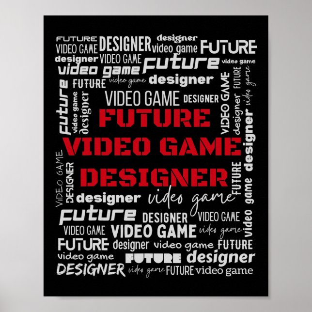 Poster Desenvolvedor de videogame Designer de vídeo futur (Frente)