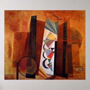 Poster Desenvolvimento Kandinsky em Brown Abstrato Trabal