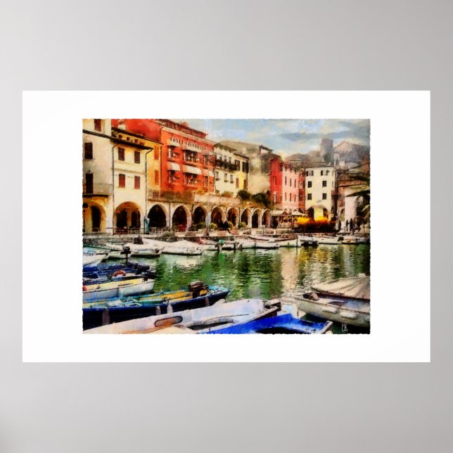 Poster Desenzano - old harbour (Frente)