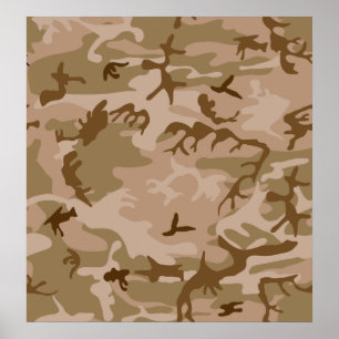 Pôster Desert Camo - Camouflage castanha