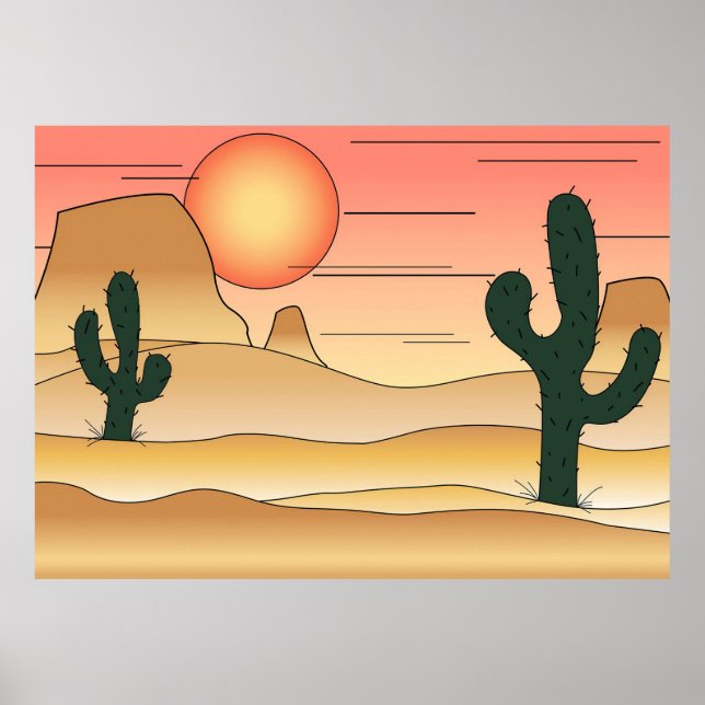 Poster Desert Cartoon (Frente)