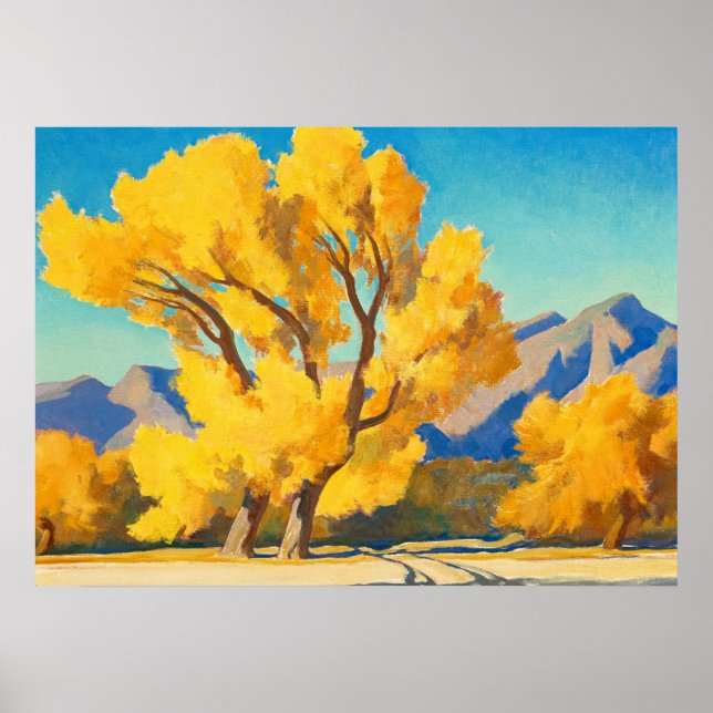 Poster Desert Cottonwoods, Arizona por Maynard Dixon (Frente)