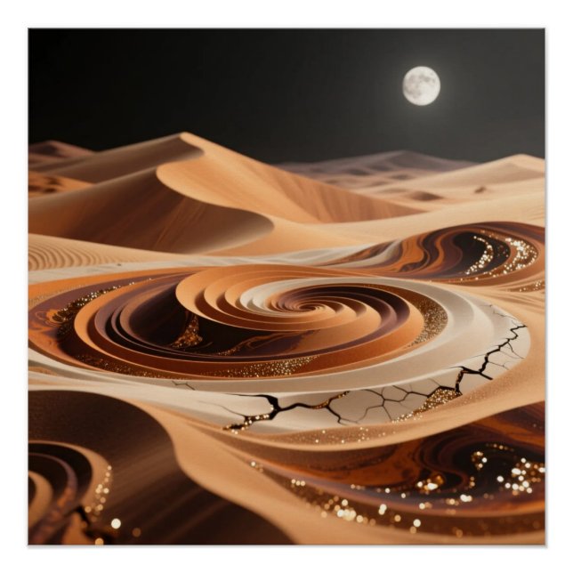 Pôster Desert Dunes Art Poster (Frente)