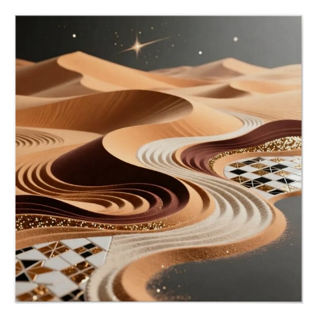 Pôster Desert Dunes Art Poster (Frente)