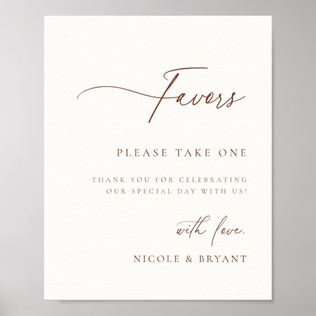 Poster Desert Sienna Wedding Favor (Frente)