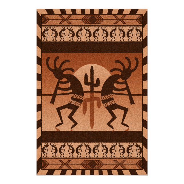 Pôster Desert Sun Cactus Kokopelli Sudoeste (Frente)