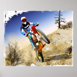 Poster Desert Wheelie Motocross