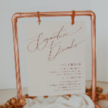 Poster Deserto Caprichoso | Placa de Bebidas com a Assina<br><div class="desc">Este sinal de bebidas bege com toque caprichoso é perfeito para o seu casamento simples e rústico com tons terrosos bege e terracota. A paleta de cores neutras e terrosas boho é vintage do sudoeste com um toque moderno e retrô. A escrita é uma caligrafia manuscrita minimalista delicada que é...</div>