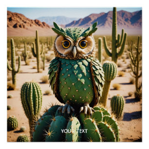 Pôster Deserto da Coruja de Cactus Fantasy