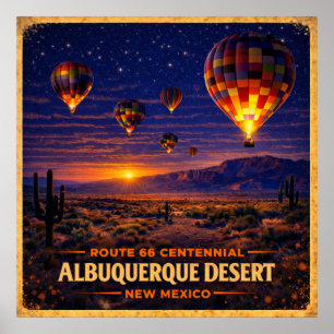 Poster Deserto de Albuquerque Novo México Centenário