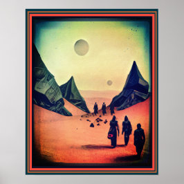 Poster Deserto de Alienígena Dark Red Fantasy