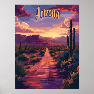 Poster deserto de arizona à noite