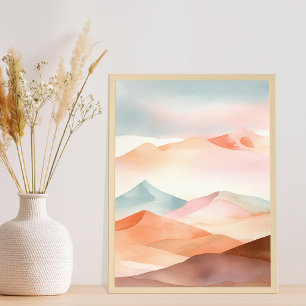 Poster Deserto de Dune de Areia de Boho Pastel Minimalist