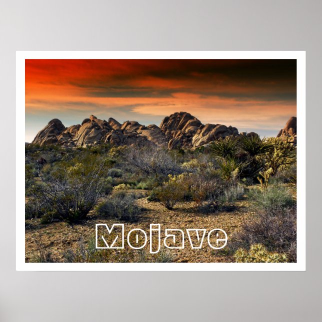 Pôster Deserto de Mojave no Sunset (Frente)