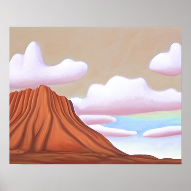 Poster Deserto do Sudoeste e Arte Minimalista Mesa (Frente)