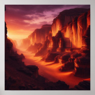 Poster Deserto Dourado Tocando o Canyon Silencioso ao Cre