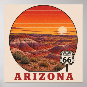 Poster Deserto Pintado Estrada 66 Cartaz do Arizona