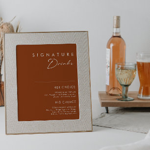 Poster Deserto Simples   Signature Drinks Sinal de Terrac