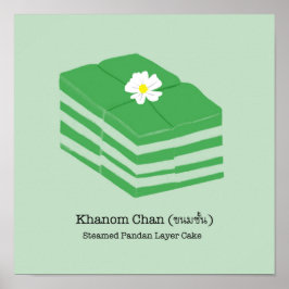 Poster Deserto Tailandês/Snack Khanom Chan - Pastel Green