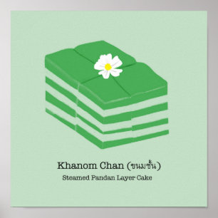 Poster Deserto Tailandês/Snack Khanom Chan - Pastel Green