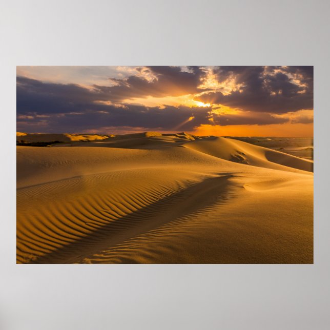 Poster Desertos | Paisagem das dunas de areia (Frente)