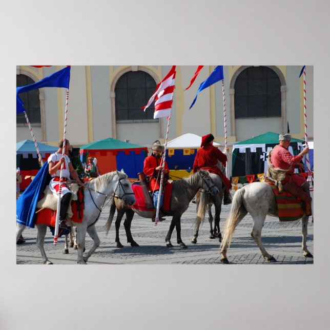 Pôster Desfile de cavaleiros medievais (Frente)