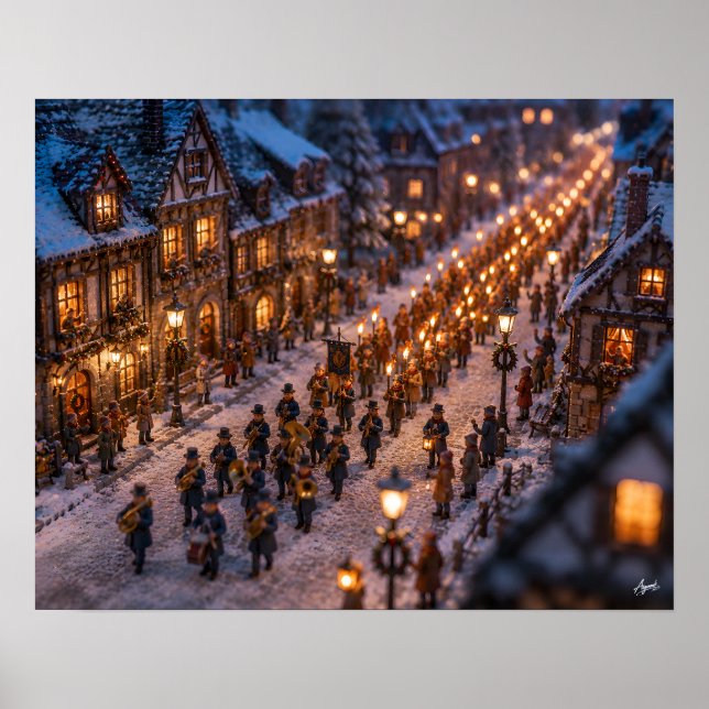 Poster Desfile de Lanternas em Miniatura de Inverno (Frente)