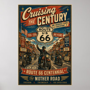 Poster Desfile de Motocicletas do Centenário da Rota 66 n