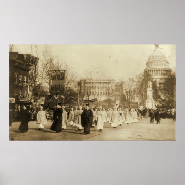 Poster Desfile de Suffragette em Washington D.C. (Frente)