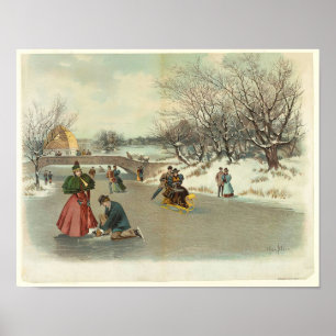 Poster Desfrutação do inverno no Central Park