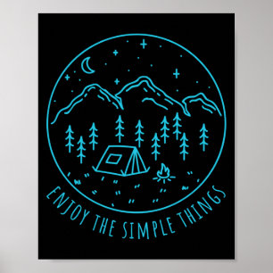 Poster Desfrute das coisas simples fogueira natureza mini