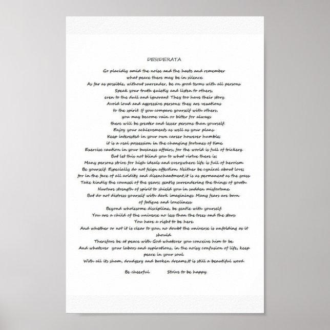 POSTER DESIDERATA (Frente)
