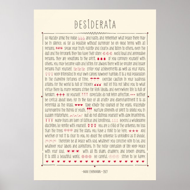 Pôster Desiderata (Frente)